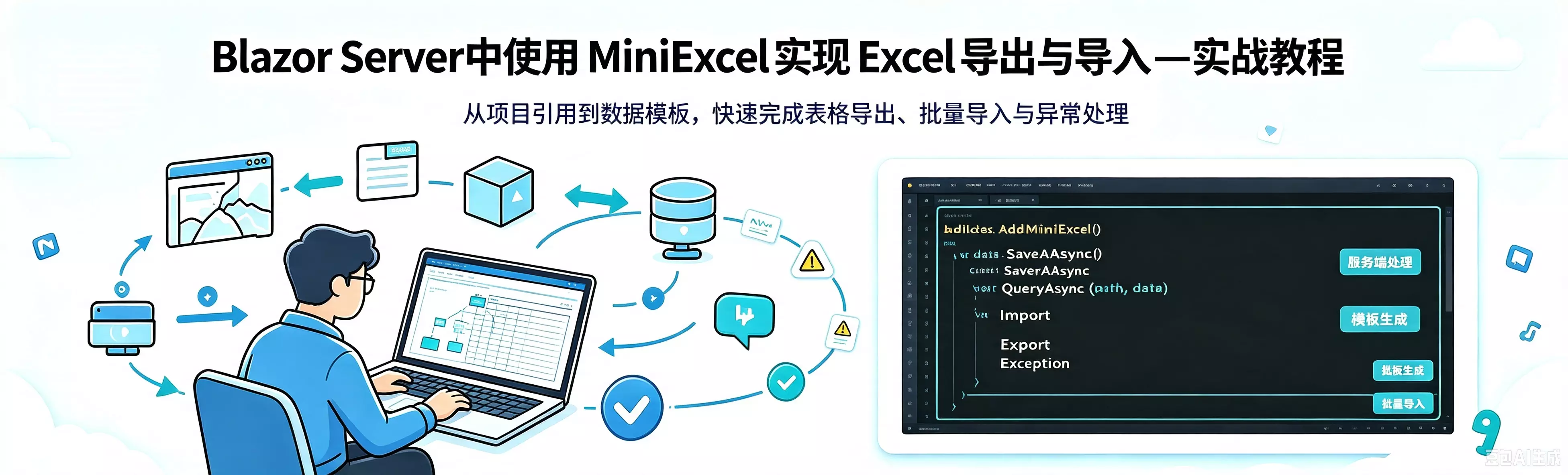Blazor Server 中使用 MiniExcel 实现 Excel 导出与导入 — 实战教程